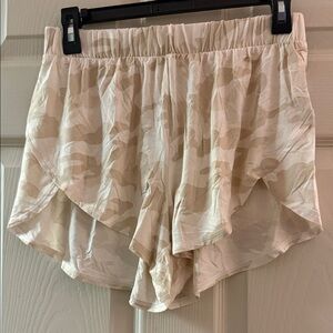 Beige Camouflage Lounge Shorts